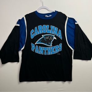 Vintage 90s NFL Football Carolina Panthers Graphic Baseball Tee Men’s Large